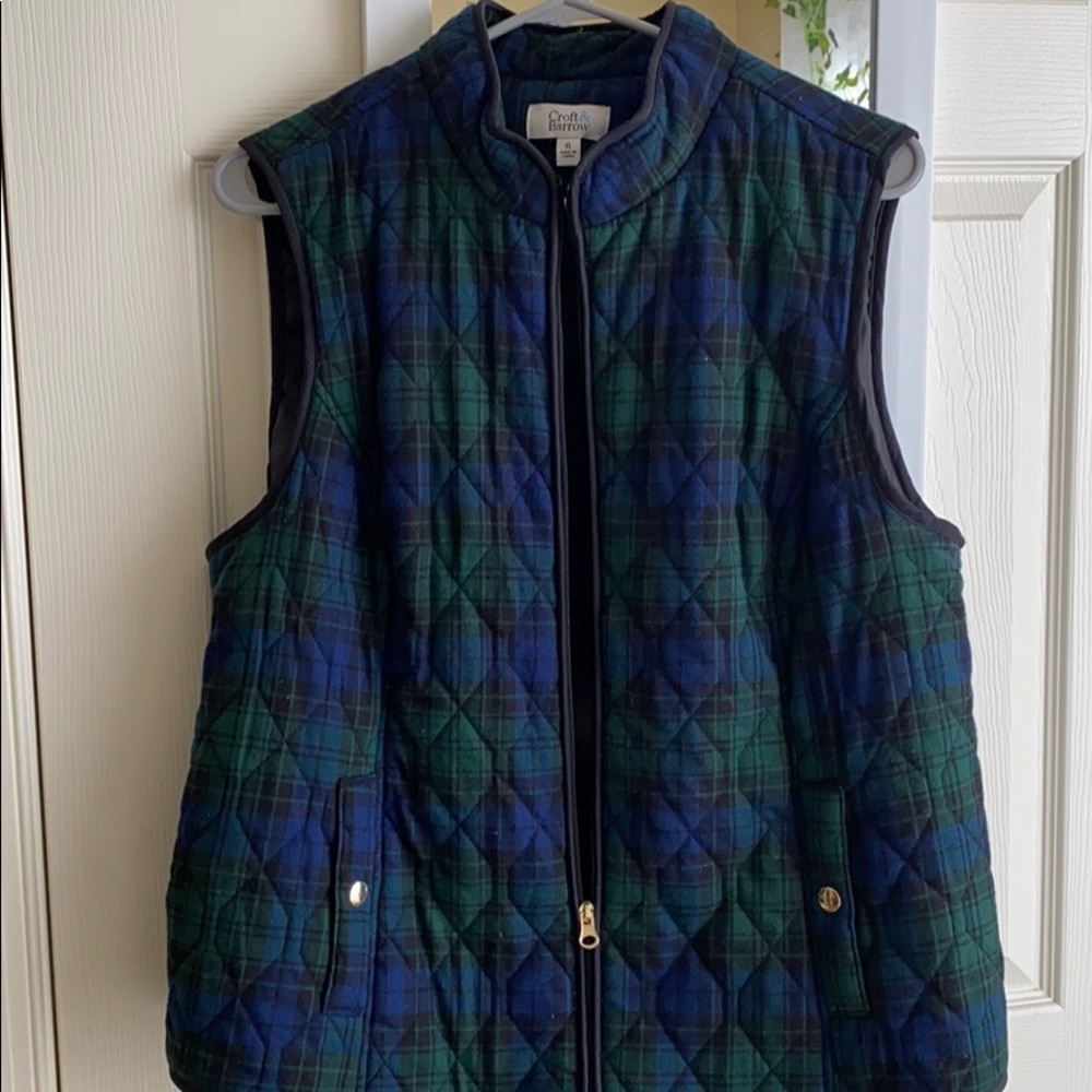 Blue and Green Plaid Vest